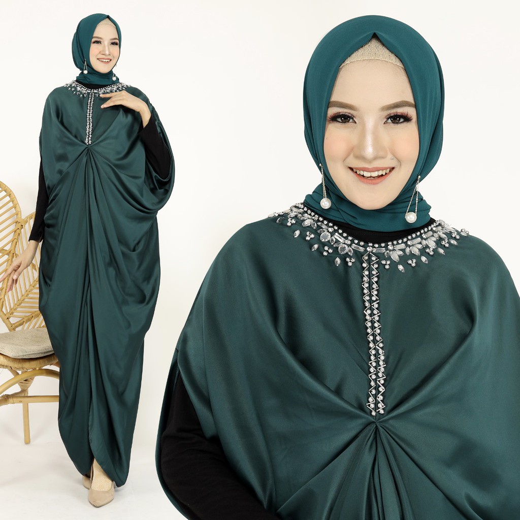 HOPYLOVY - Kaftan Wanita Muslim Model Kalong Bahan Velvet Roberto Triana