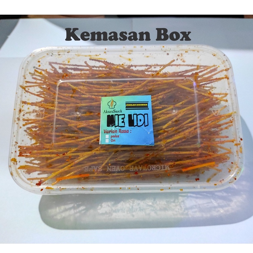 CAMILAN ENAK PEDAS MAKANAN RINGAN MIE LIDI DAUN JERUK BANYAK VARIAN RASA KEMASAN BOX ISIAN FULL 100GRAM