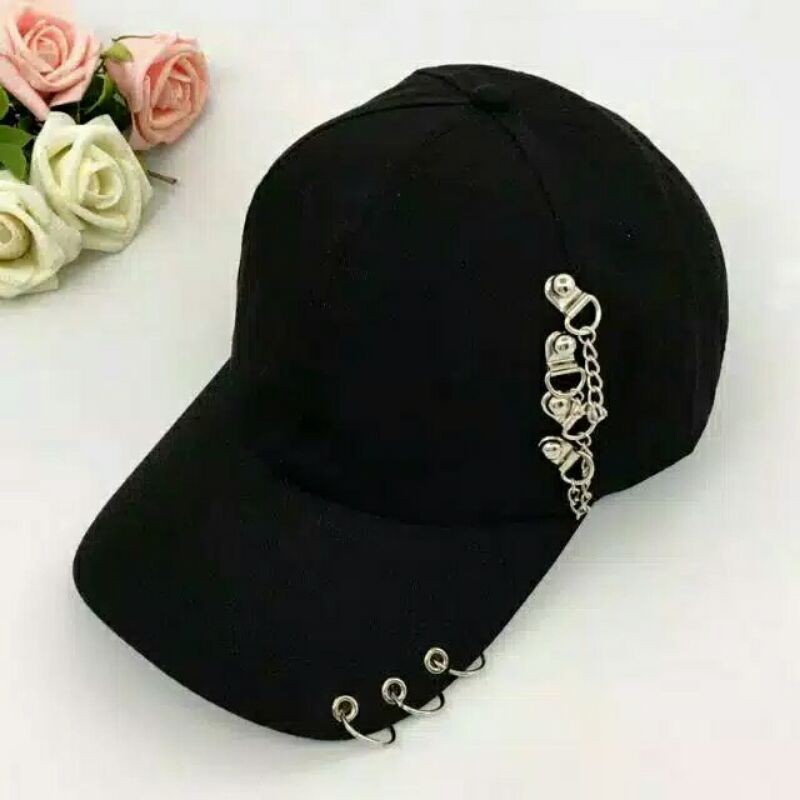 Topi Korea Baseball Cap Snapback dengan Ring Besi Adjustable