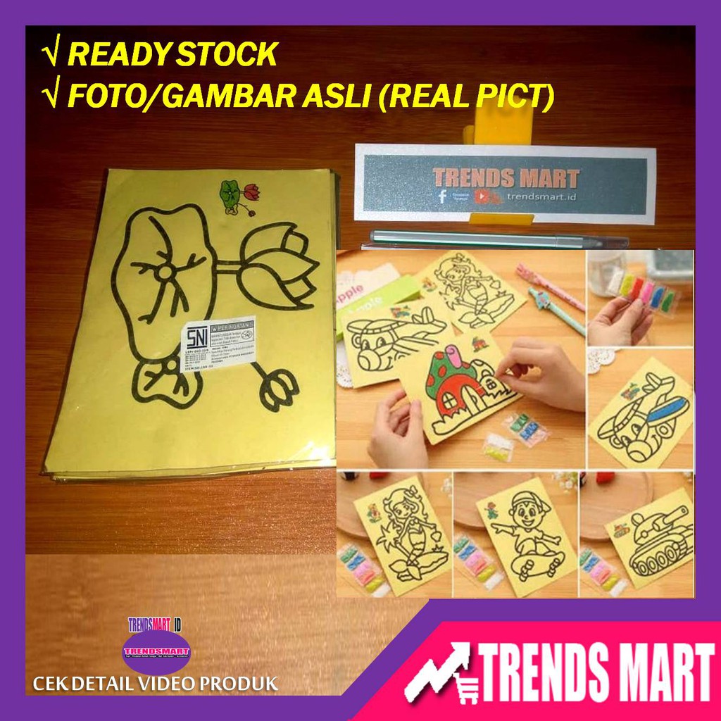 MEWARNAI PASIR GAMBAR WARNA JUMBO BESAR SUPPLIER MAINAN ANAK MURAH MERIAH COWOK CEWEK LAKI LAKI