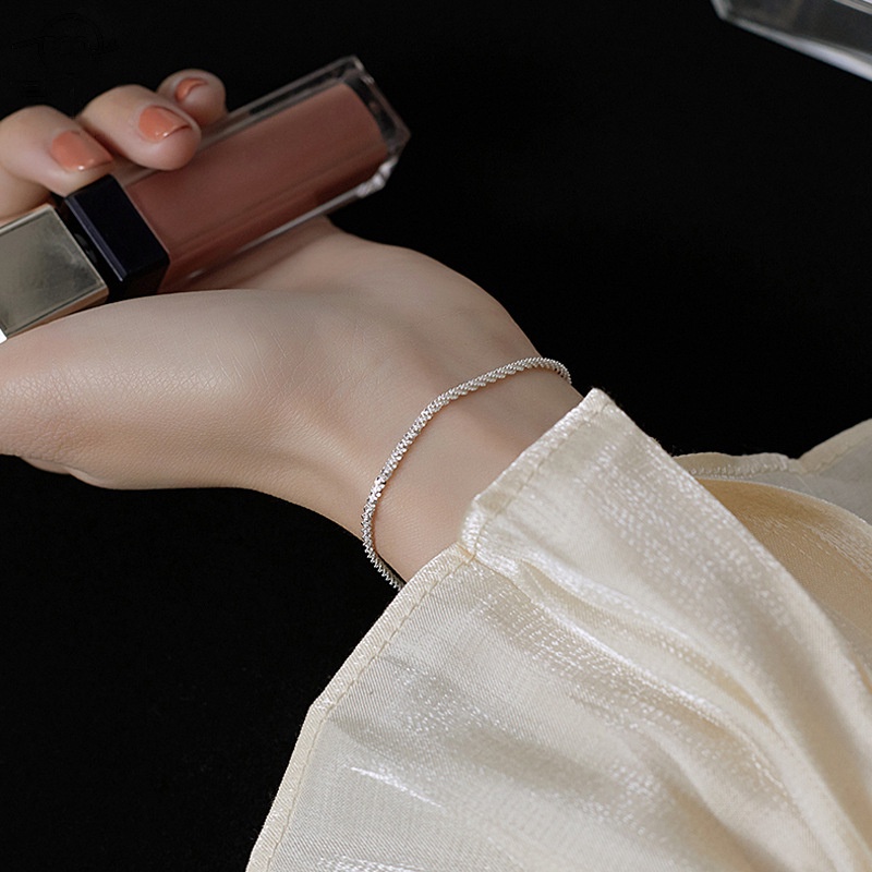 Gelang Gypsophila Bahan Stainless Steel Lapis Silver Untuk Wanita