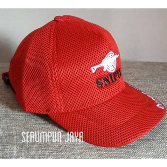 TOPI SNIPER - TOPI SNIPER JARING DOUBLE MESH - TOPI SNIPER MERAH