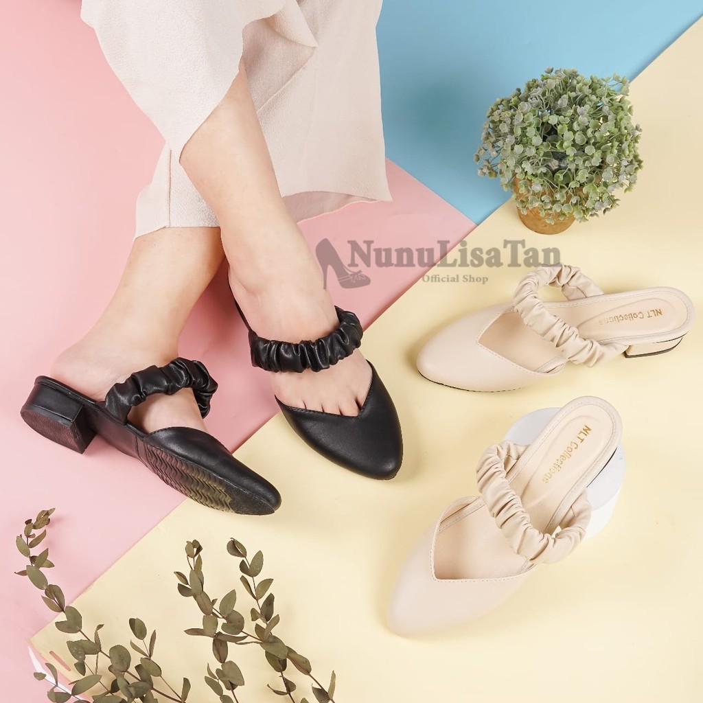 NunuLisaTan-  cod terbaru heels hak tahu heels wanita AGATHA 3cm