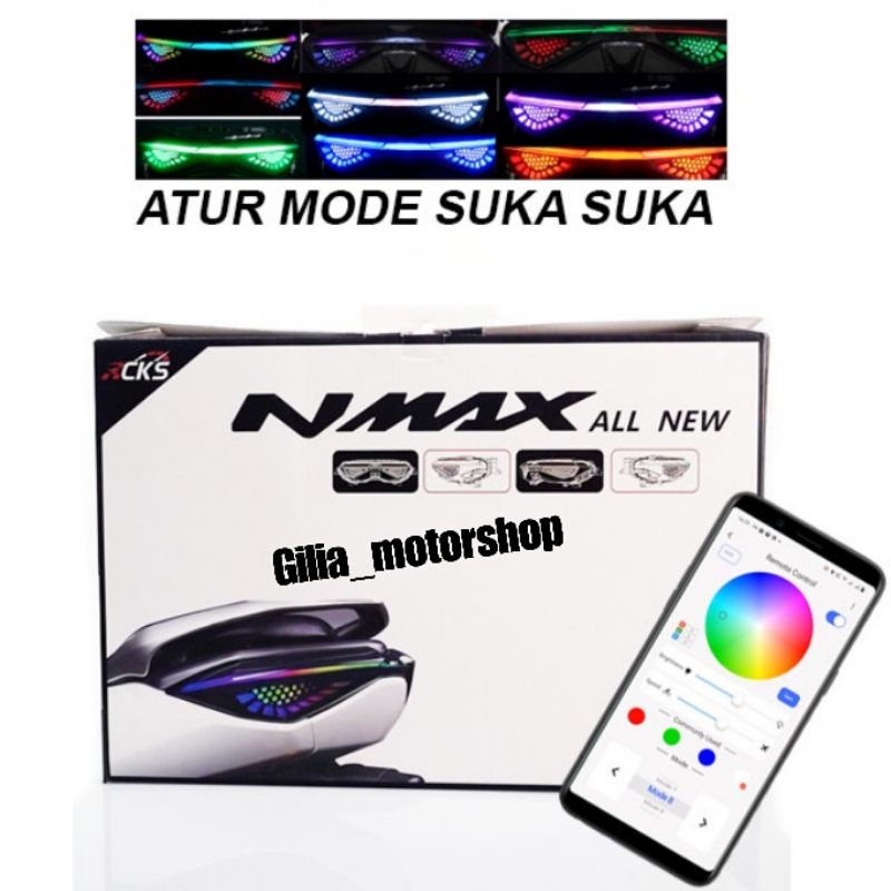 Lampu Stop/Stoplamp Led New Nmax 2020-2021 CKS ORIGINAL Banyak  Mode Wireless Remote Smartphone Model Terbaru