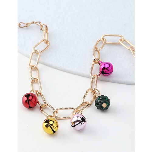 LRC Gelang Fashion Bells Christmas Bell Chain Bracelet Q49488