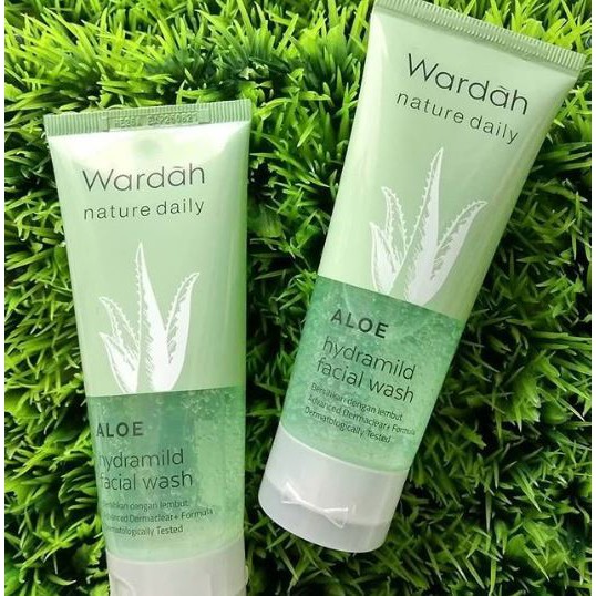 Besar Wardah Nature Daily Aloe Hydramild Facial Wash 100ml Indonesia