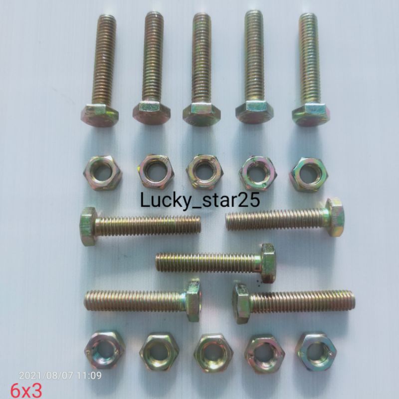Baut 10 + Mur 6mm x 3cm @ 10 Pcs
