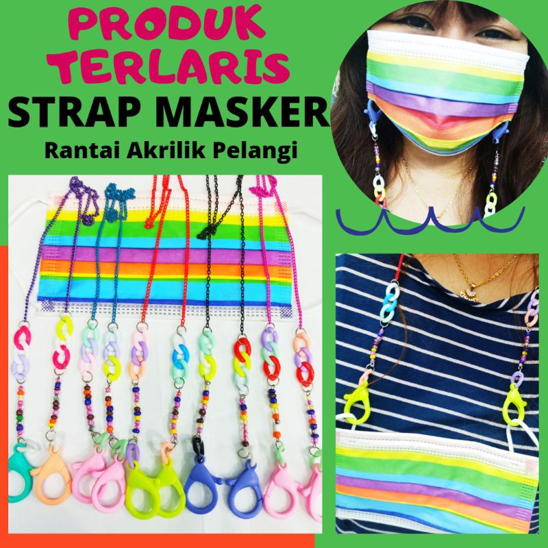 Strap Rantai Masker Akrilik Tali Gantungan Kalung Masker Strap Lanyard Mask Korea Handmade