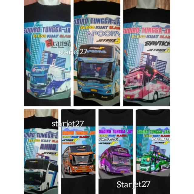 Kaos Bus Sudiro Tungga Jaya STJ Jetbus Bismania Hitam - Kaos Bis Sudiro Tungga Jaya