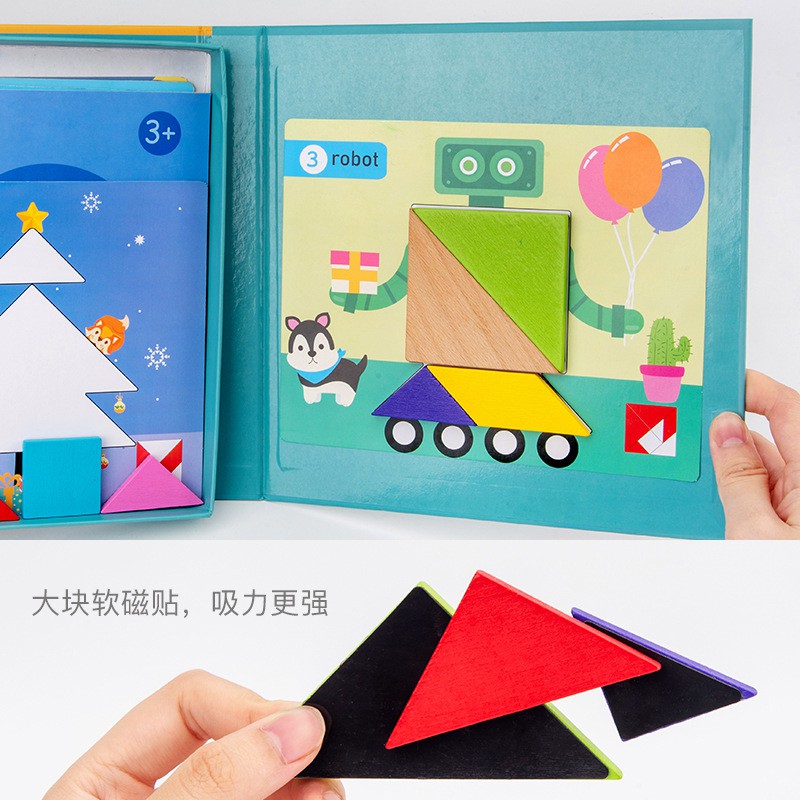 [BIG SALE] magnetic tangram book tangram magnet travel toys mainan edukasi anak