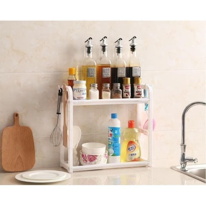 

Rak Dapur Rak Wastafel Rak Plastik Serbaguna Rak Bumbu 2 susun F433