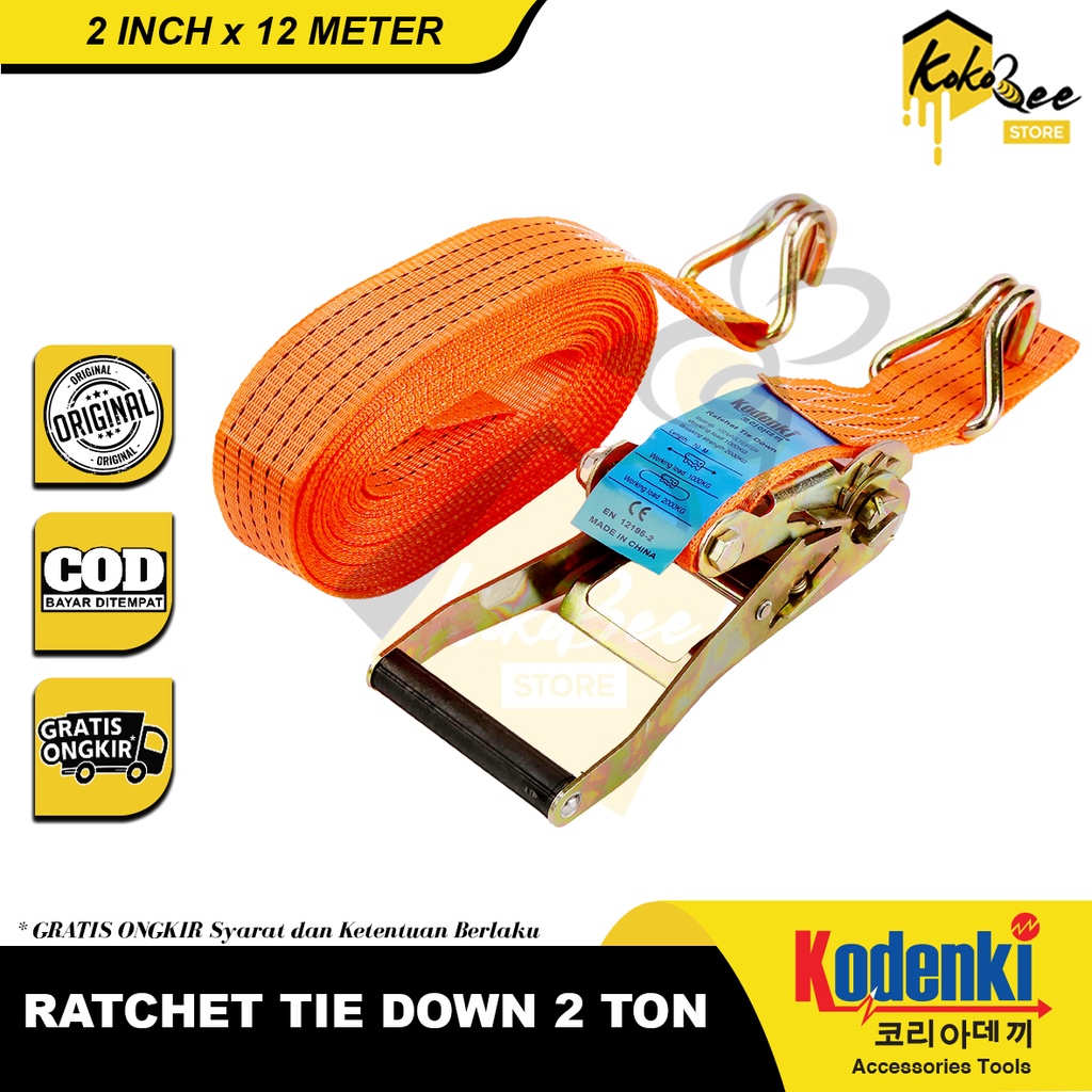 Jual Tali Pengikat Barang 12 Meter Lebar 2 Inch Kapasitas 2 Ton