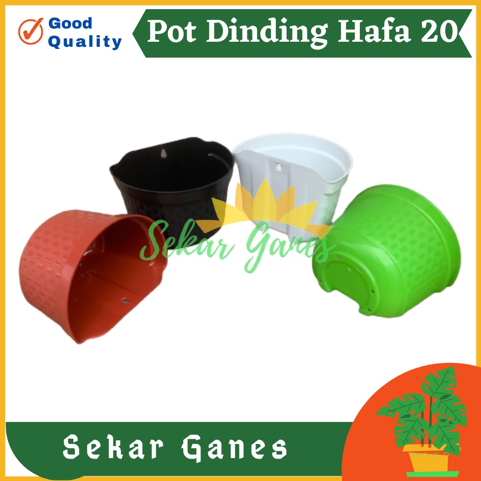 TERMURAH Pot Dinding Cantol Hafa 20 Cm Putih Hitam Merah Bata Coklat Pot Dinding Tempel Dekorasi Panjang Aesthetic Besar Kecil Pager Balkon Pagar Unik  Pot Tembok - Tanaman Bunga Hias Dinding Tempel Bibit Plastik TB Flower 22 23 25 27 28 30