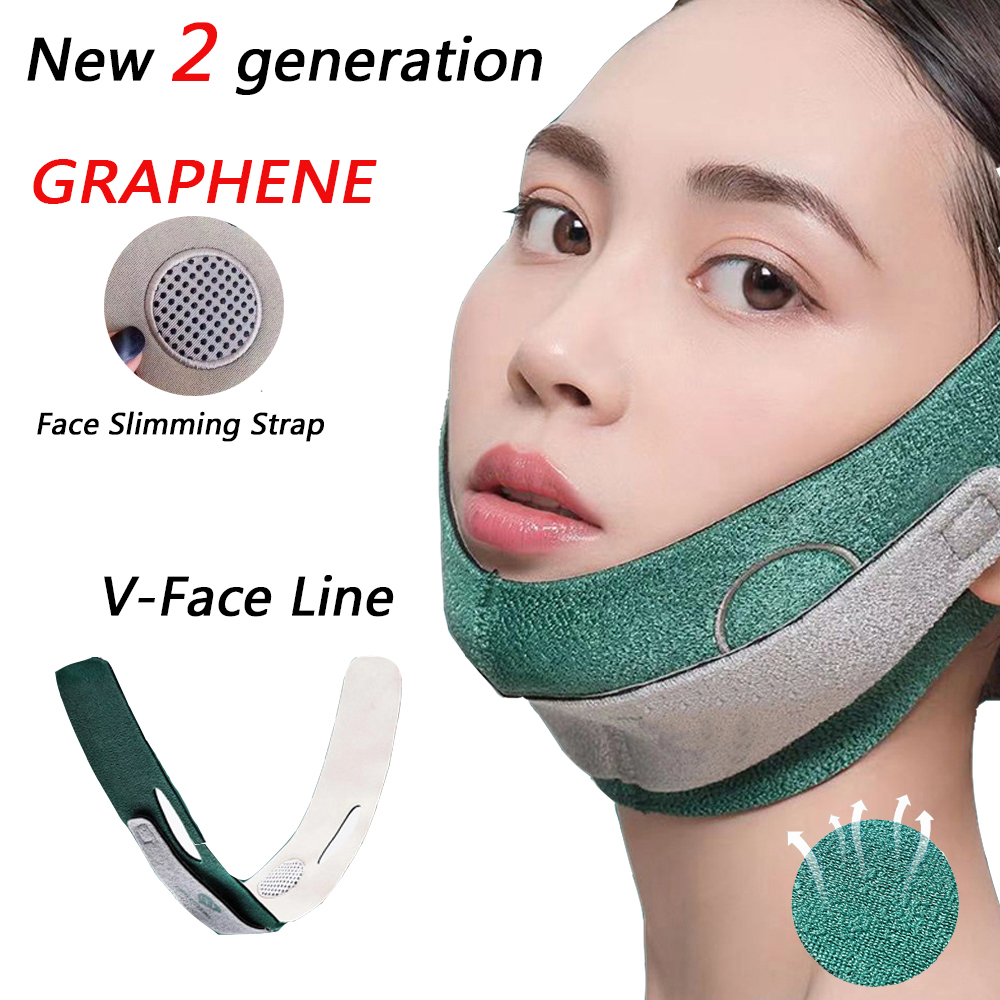 Baru 2generasi Graphene Pelangsing Wajah Tali Pengangkat Dagu V Masker Facial lift Stiker Perban Untuk Wajah Sabuk Anti Selulit