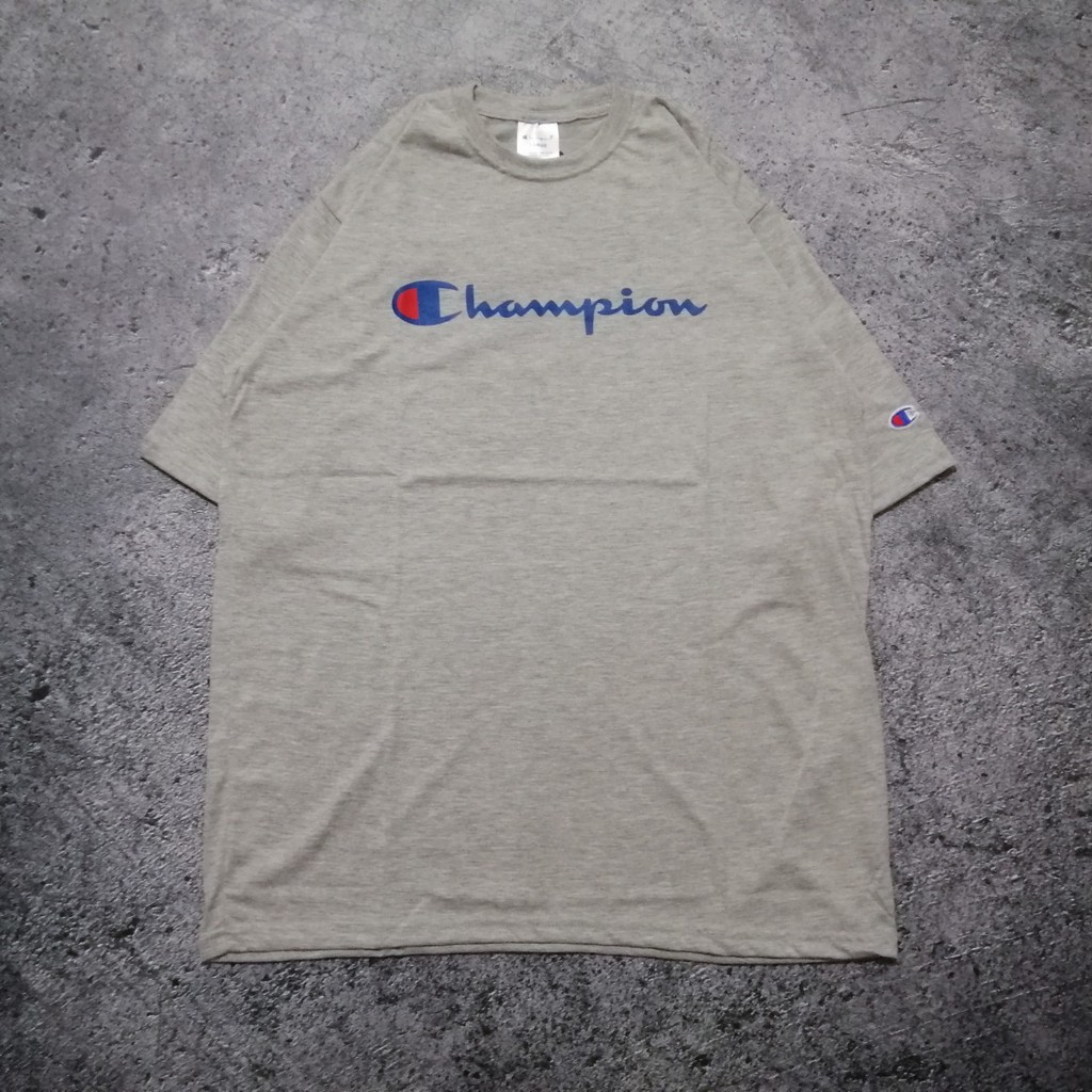 BAJU KAOS TSHIRT HYPE CHAMPIION SCRIPT TEE UNISEX GOOD QUALITY