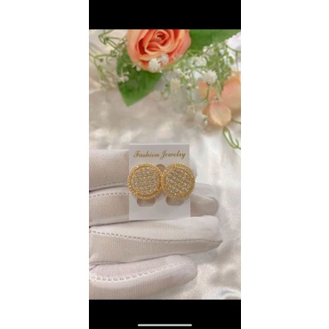 Anting bulat besar Gold