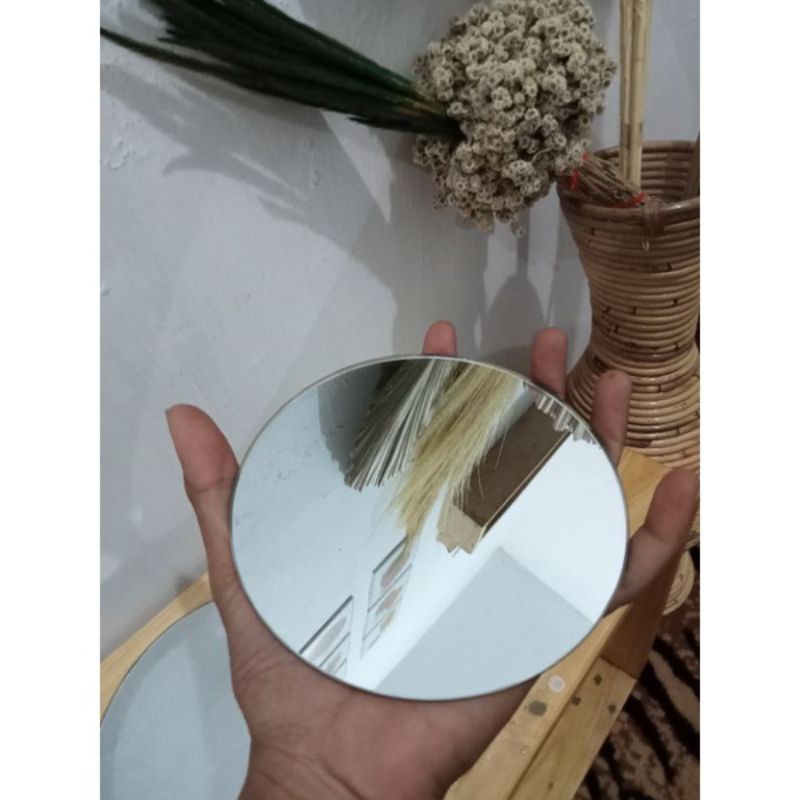 Cermin Gantung Cermin Bulat Aesthetic Cermin Rias Dinding Cermin Tempel D15 D17-D15cm
