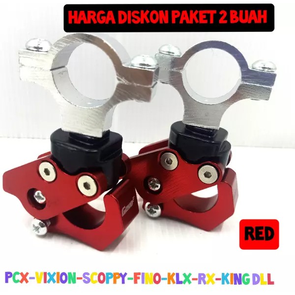 PROMO-Gantungan Barang Motor Honda pcx fino vixion rx king harga 2 pcs _ merah