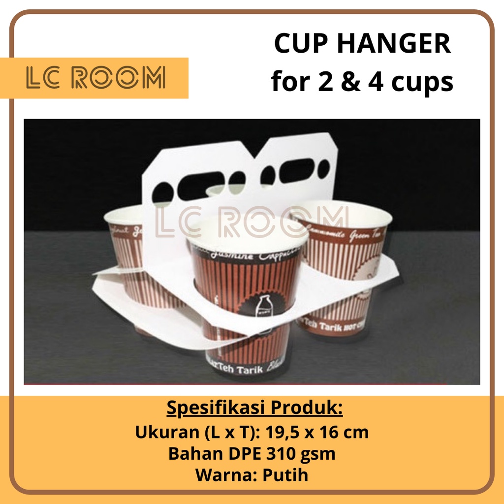 Jual PAPER CUP HANGER PAPER CUP HOLDER PUTIH WHITE DRINK TRAY KEMASAN ...