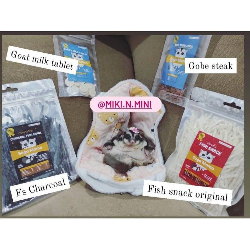 Fish Snack Charcoal 100Gram Sugar Glider Landak Kucing Anjing THAILAND High Quality Pet Friendly