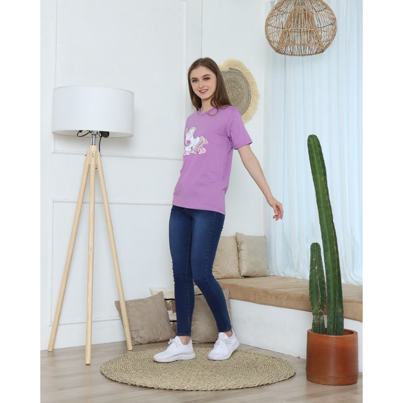 kaos unicorn lilac ungu big size