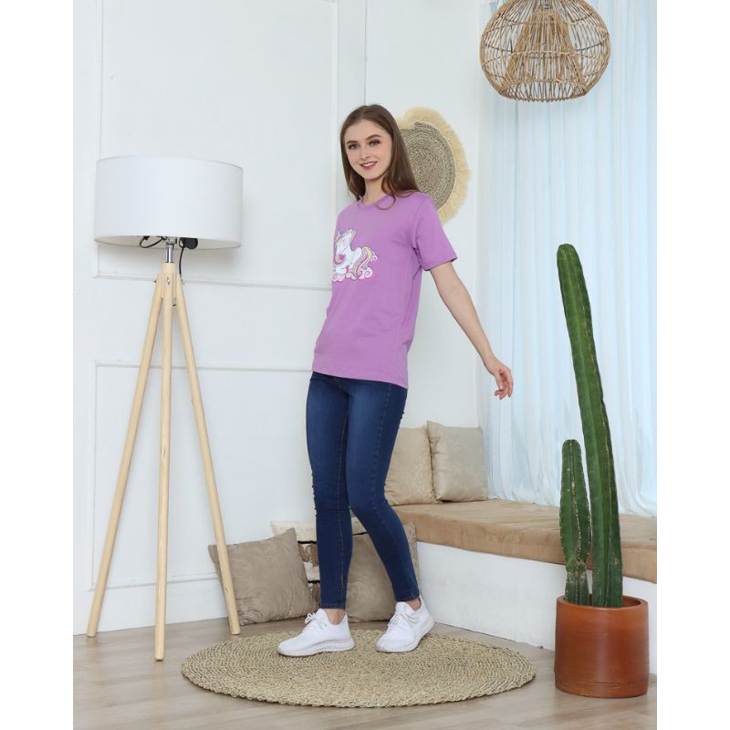 kaos unicorn lilac ungu big size