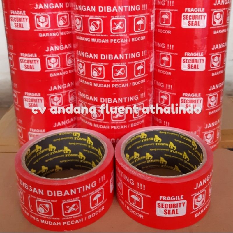 

lakban fragile merah 2" 48mmx50y lakban jualan online