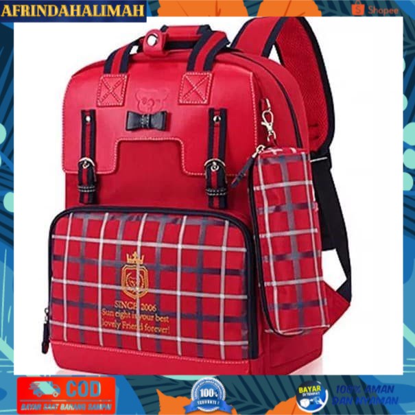 

[TERBARU] Tas Ransel Anak Perempuan Set 2in1/Tas Ransel Anak/Tas Sekolah anak - Merah