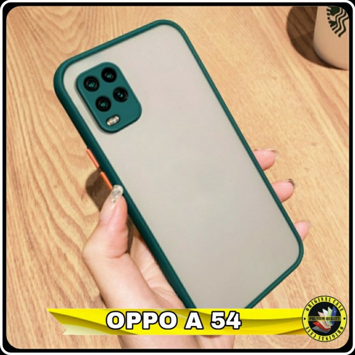 Casing Oppo A 54 Soft Hard case A54 Tombol warna Akrilik Transparan