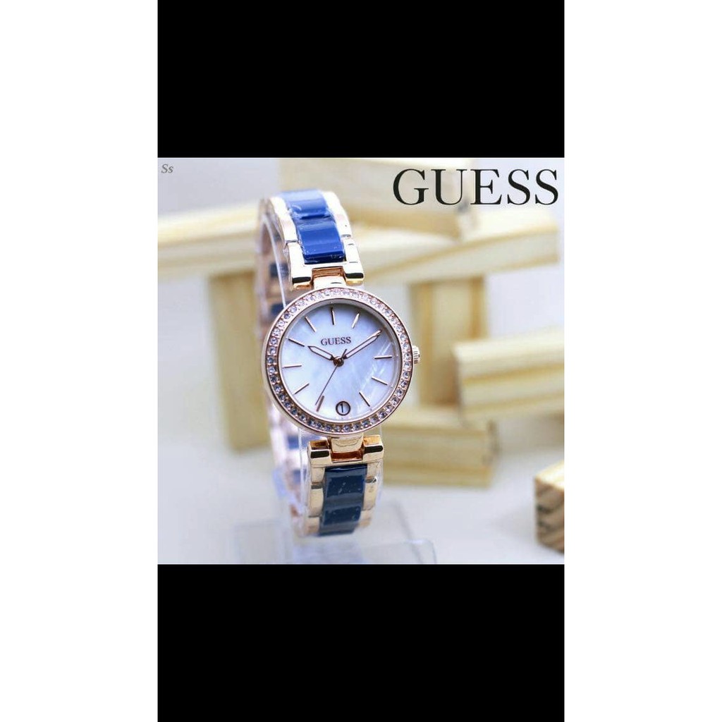 Jam Tangan Ladies Guess Gold Blue