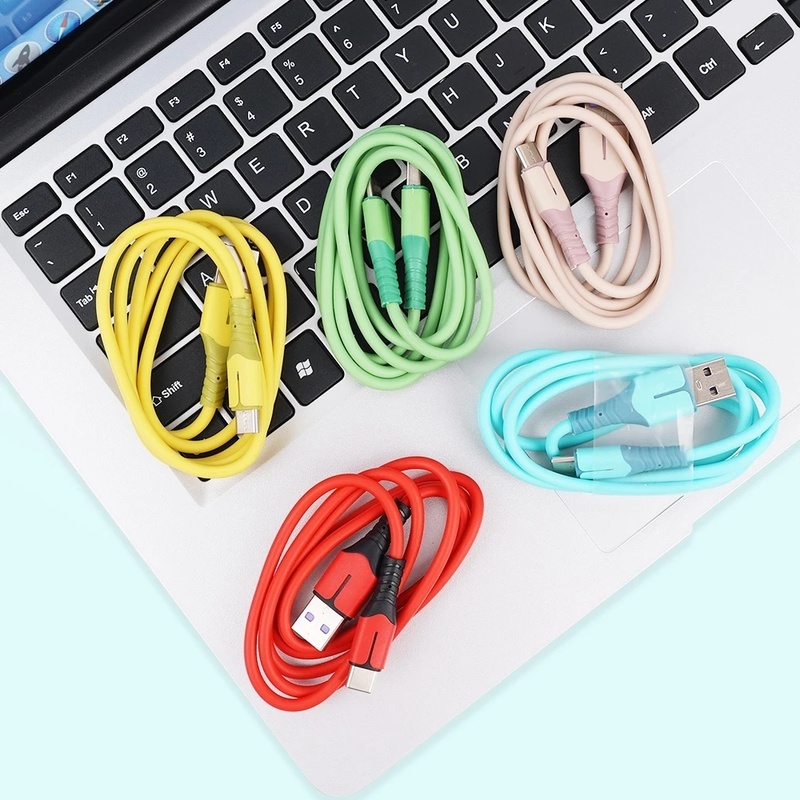 Kabel Data / Charger USB Tipe C Fast Charging 5A Bahan Silikon Untuk Android