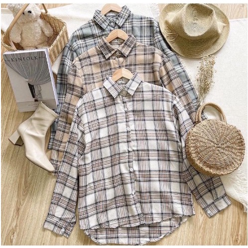 KEMEJA MERYYL FLANEL SHIRT / KEMEJA WANITA OVERSIZED KOTAK FLANEL TARTAN