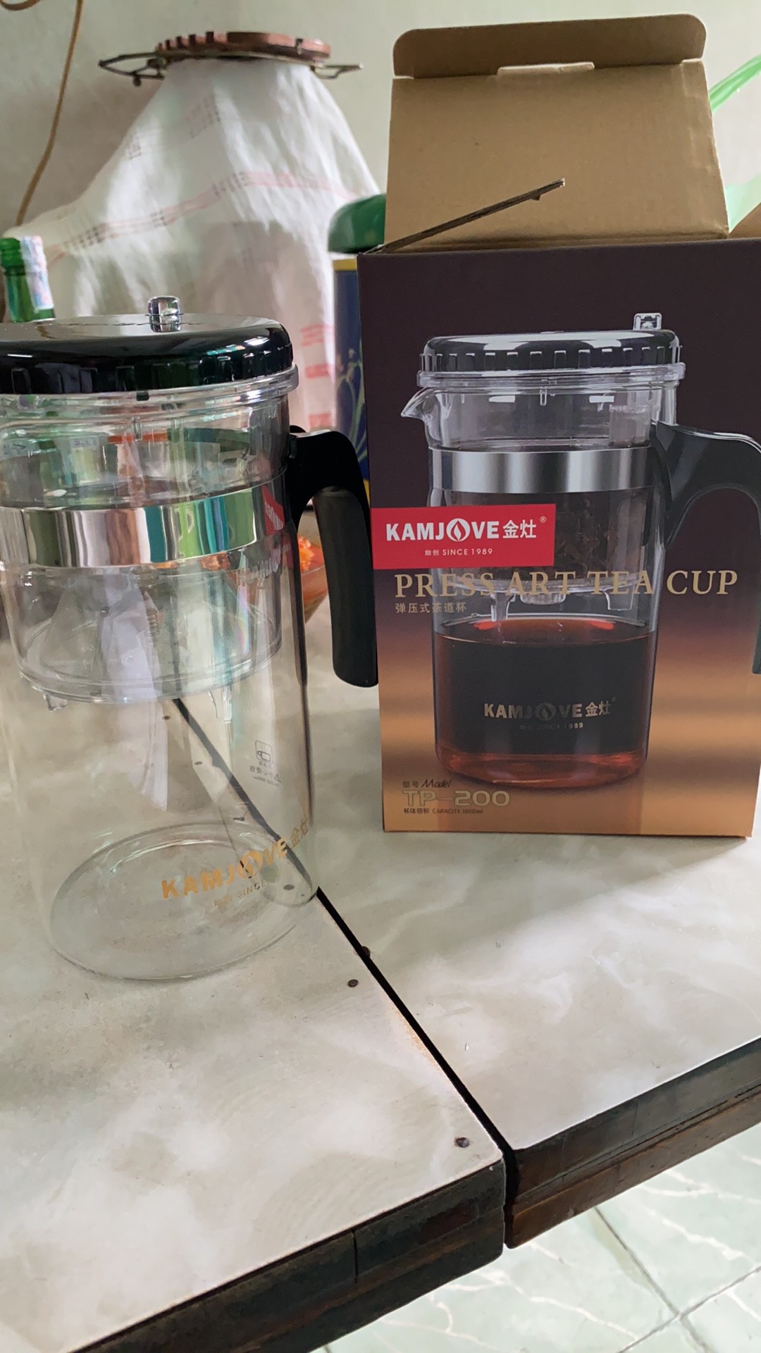 Kamjove Press Art Tea Cup Tp-200 (1000ml/1l) / Alat Seduh Saring Teko Teh Kopi