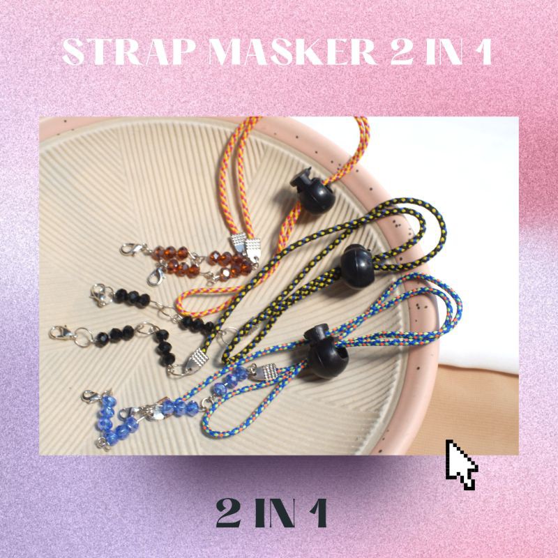 [READY STOCK] Strap Masker/Kalung Masker/ Tali masker 2 in 1 bisa untuk konektor masker