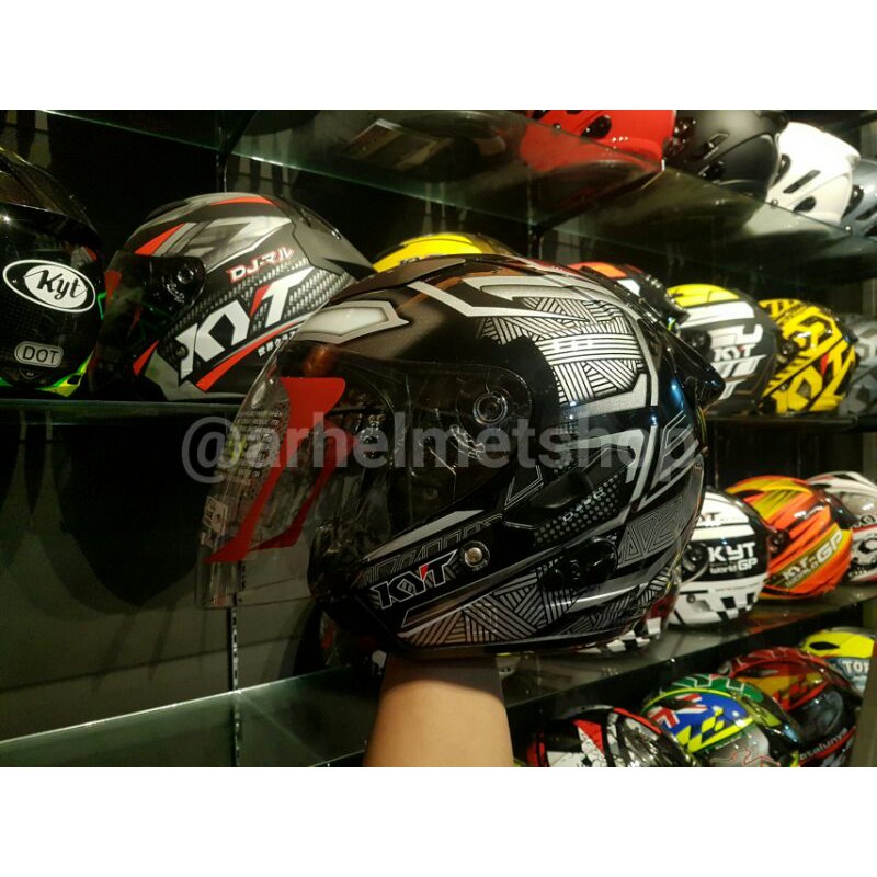 KYT GALAXY SLIDE MARVEL BLACK PANTHER BLACK SILVER DOUBLE VISOR