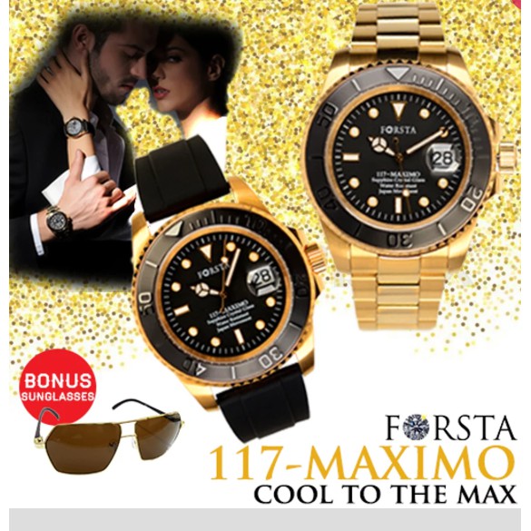 (Gratis Ongkir) FORSTA MAXIMO Jam Tangan Original - Gold/All Black