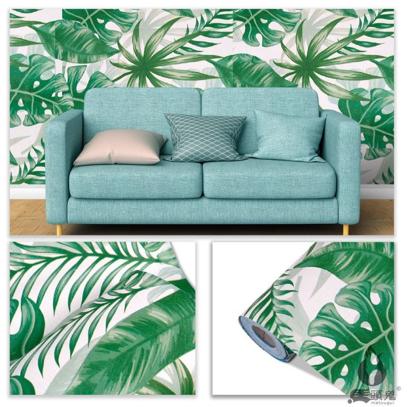 wallpaper dinding motif daun