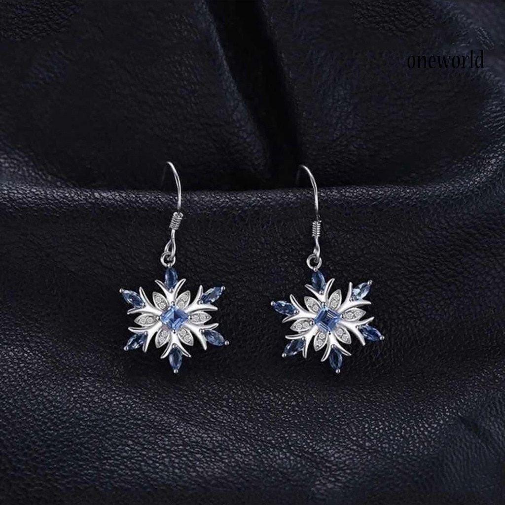 OW# 1 Pair Women Earrings Hook Elegant Lightweight Women Fashion Snowflake Hook Earrings for Home