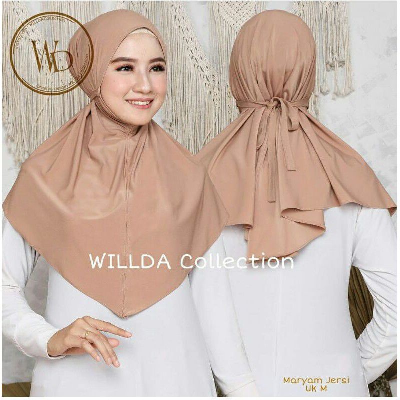 Size M MARYAM WILLDA Collection Jilbab bergo Khimar Kerudung wilda