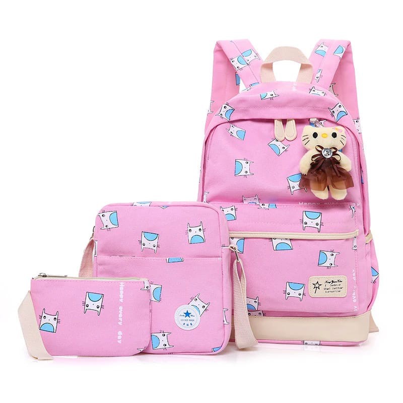 TAS RANSEL SEKOLAH ANAK MULTIFUNGSI MOSTER SET / RANSEL SEKOLAH / RANSEL ANAK PEREMPUAN