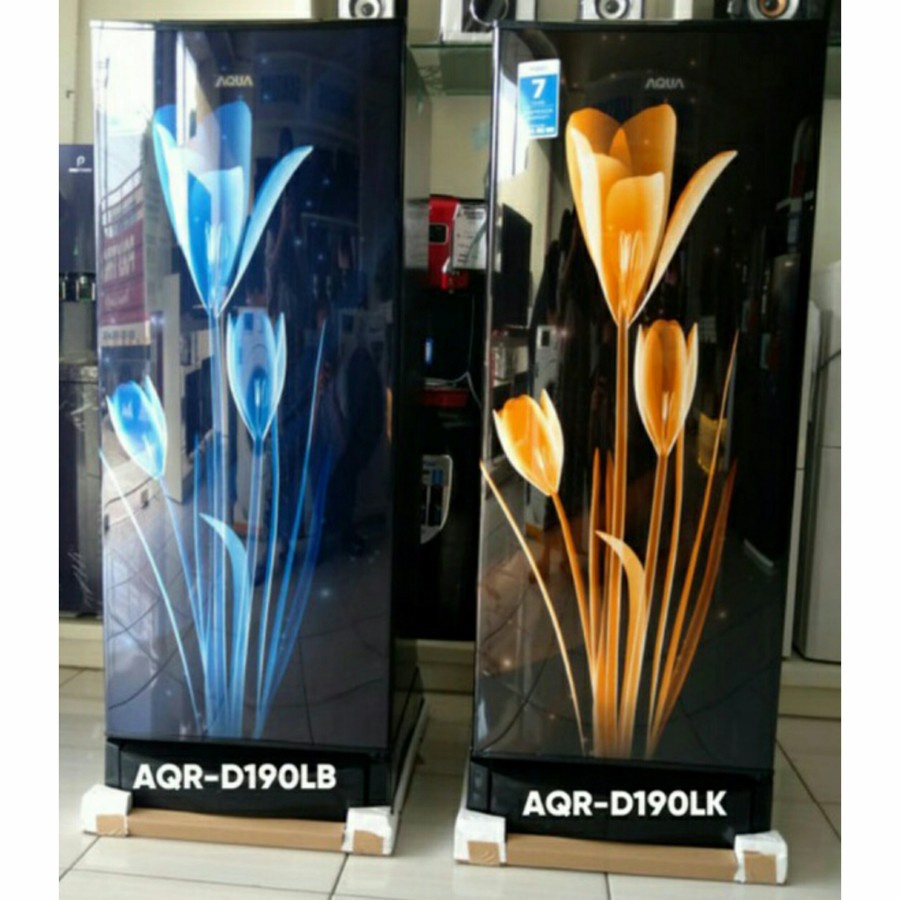 Aqua Kulkas 1 pintu Kulkas Gambar Bunga Tulip AQR 190 Low Watt