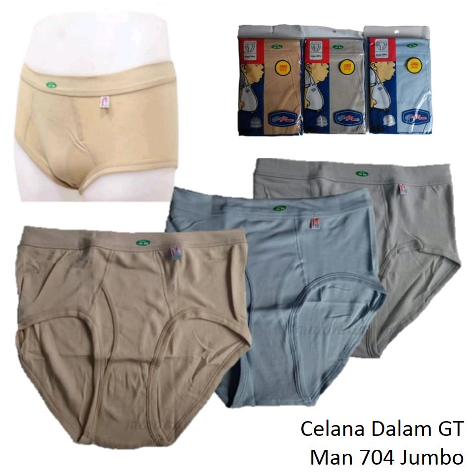 CD GT Man Jumbo 704 Pria Dewasa | Celana Dalam GTman Bw Warna BIG SIZE Laki Laki Open Satuan Polos Katun Pakaian Dalam Underwear Adem