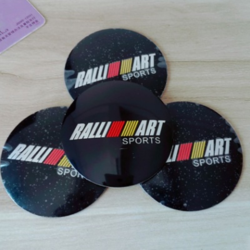 Stiker Emblem Cover Hub Tengah Velg Mobil 4x56mm Warna Hitam Untuk Mitsubishi