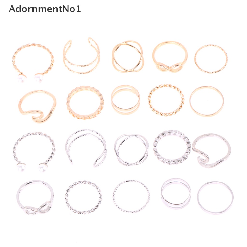 (AdornmentNo1) 10pcs / set Cincin Wanita Aneka Desain Untuk Hadiah