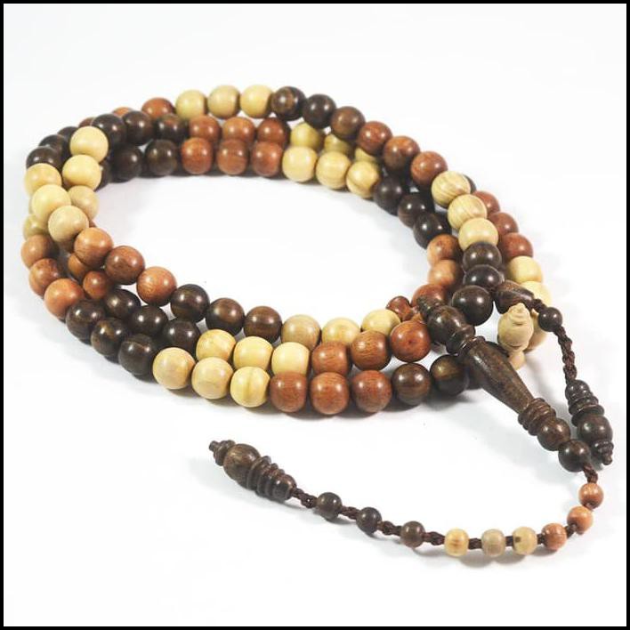 Tasbih Campuran 3 Jenis Kayu 10 Mm Stigi Dewandaru Kalimosodo