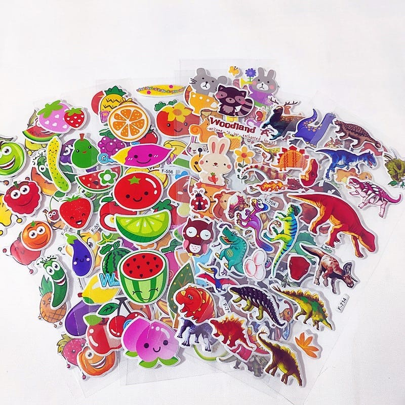 Mainan Stiker 3D Anak Timbul Sticker Tempel Karakter P65 PGM