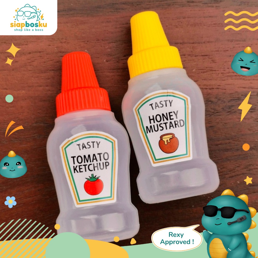 BOTOL SAUS MINI KECAP TOMAT SALAD 2 PCS BOTOL SAOS PORTABLE PRAKTIS 25 ML ANTI BOCOR ANTI TUMPAH