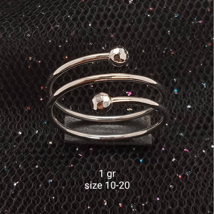 Cincin emas 17K kadar 750 - model spiral tinju berat 1 gram - 2556