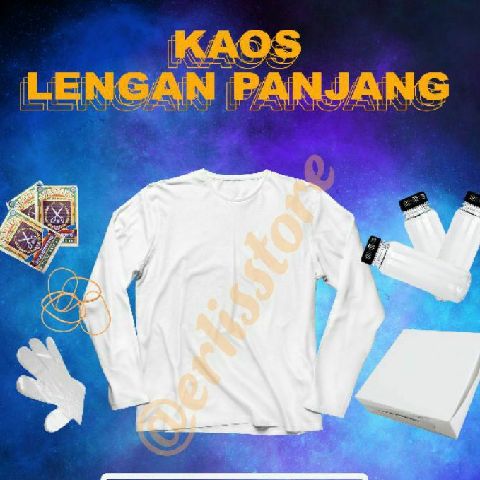 TIE DYE KIT KAOS TSHIRT (KAOS LENGAN PANJANG) Dewasa &amp; Anak