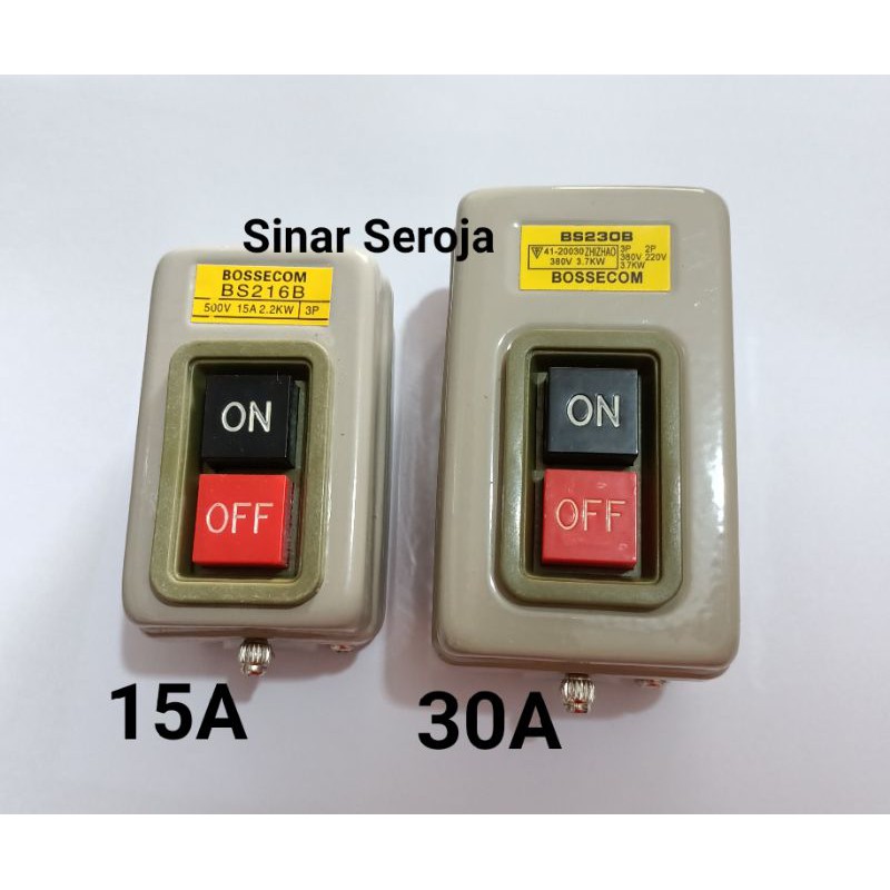 PUSH BUTTON ON OFF 15A / 30A 3 Phase BS-216B / BS-230B